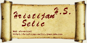 Hristijan Selić vizit kartica